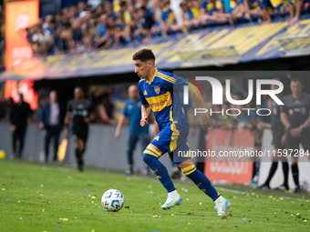 Lautaro Blanco of Boca Juniors during an Argentine soccer league match at La Bombonera stadium in Buenos Aires, Argentina, on September 21,...