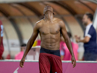 Luis Carlo Riascos of Gzira United gestures in celebration after scoring the 2-2 goal for his team during the Malta 360 Sports Premier Leagu...