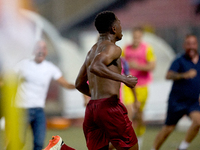 Luis Carlo Riascos of Gzira United gestures in celebration after scoring the 2-2 goal for his team during the Malta 360 Sports Premier Leagu...