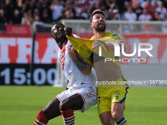 Davis Mensah of Mantova 1911 and Edoardo Sottini of AS Cittadella 1973 during the Italian Serie B soccer championship match between Mantova...