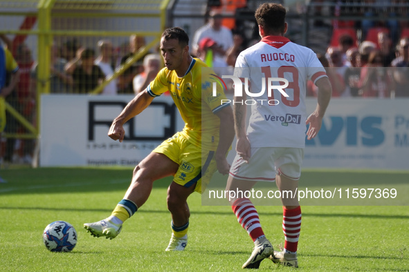 Lorenzo Carissoni of AS Cittadella 1973 carries the ball during the Italian Serie B soccer championship football match between Mantova Calci...