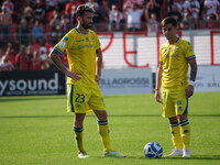 Simone Branca of AS Cittadella 1973 and Claudio Cassano of AS Cittadella 1973 participate in the Italian Serie B soccer championship match b...