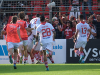 Mantova 1911 celebrates after scoring a goal during the Italian Serie B soccer championship match between Mantova Calcio 1911 and AS Cittade...