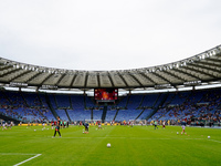 AS Roma fans desert the match for thirty minutes in protest over the sacking of Daniele De Rossiduring the Serie A Enilive match between AS...