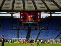 AS Roma fans desert the match for thirty minutes in protest over the sacking of Daniele De Rossiduring the Serie A Enilive match between AS...