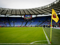 AS Roma fans desert the match for thirty minutes in protest over the sacking of Daniele De Rossi during the Serie A Enilive match between AS...