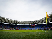 AS Roma fans desert the match for thirty minutes in protest over the sacking of Daniele De Rossi during the Serie A Enilive match between AS...