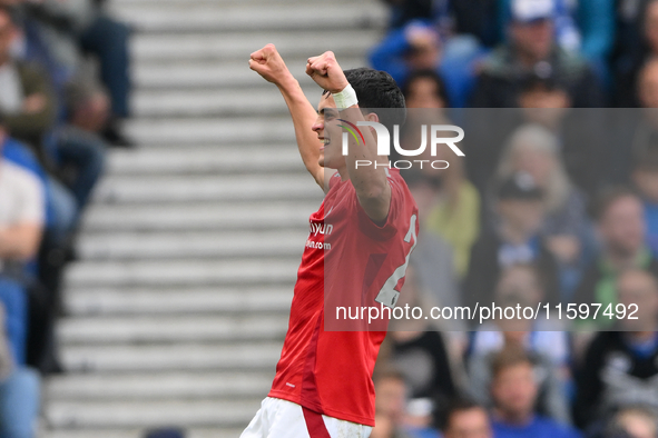 Ramon Sosa of Nottingham Forest celebrates after scoring a goal to make it 2-2 during the Premier League match between Brighton and Hove Alb...