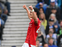 Ramon Sosa of Nottingham Forest celebrates after scoring a goal to make it 2-2 during the Premier League match between Brighton and Hove Alb...