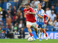 Jota Silva of Nottingham Forest is in action during the Premier League match between Brighton and Hove Albion and Nottingham Forest at the A...