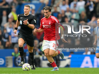 Jota Silva of Nottingham Forest plays in the Premier League match between Brighton and Hove Albion and Nottingham Forest at the American Exp...