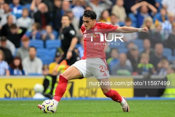 During the Premier League match between Brighton and Hove Albion and Nottingham Forest at the American Express Community Stadium in Brighton...