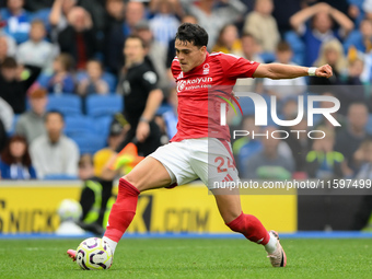 During the Premier League match between Brighton and Hove Albion and Nottingham Forest at the American Express Community Stadium in Brighton...