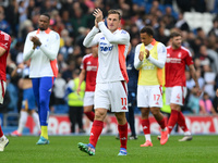 Chris Wood of Nottingham Forest applauds his team's supporters during the Premier League match between Brighton and Hove Albion and Nottingh...