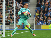 Bart Verbruggen, Brighton goalkeeper, during the Premier League match between Brighton and Hove Albion and Nottingham Forest at the American...