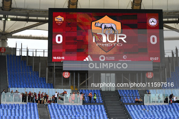 A.S. fans in Rome protest against society, leaving the Curva Sud empty during the 5th day of the Serie A Championship between A.S. Roma and...