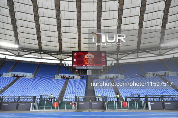 A.S. fans in Rome protest against society, leaving the Curva Sud empty during the 5th day of the Serie A Championship between A.S. Roma and...