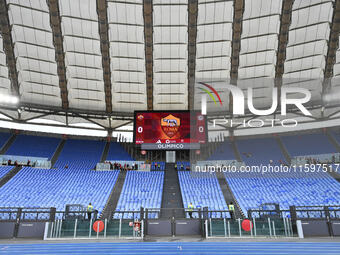 A.S. fans in Rome protest against society, leaving the Curva Sud empty during the 5th day of the Serie A Championship between A.S. Roma and...