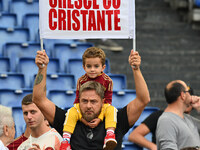 Supporters of A.S. Roma during the 5th day of the Serie A Championship between A.S. Roma and Udinese Calcio at the Olympic Stadium in Rome,...