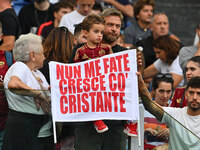 Supporters of A.S. Roma during the 5th day of the Serie A Championship between A.S. Roma and Udinese Calcio at the Olympic Stadium in Rome,...