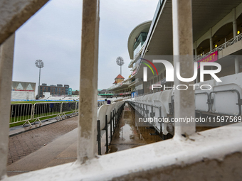 A general view shows the match abandoned without play during the Metro Bank One Day Cup match between Somerset and Glamorgan County Cricket...