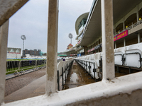 A general view shows the match abandoned without play during the Metro Bank One Day Cup match between Somerset and Glamorgan County Cricket...