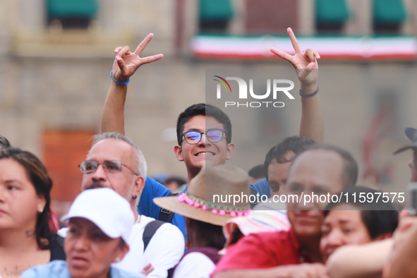 A person is seen during the Maraton de Mariachis de la Ciudad de Mexico at Zocalo main square, which aims to promote and disseminate this re...