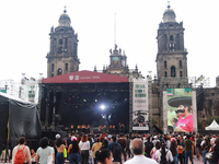 Persons are seen during the Maraton de Mariachis de la Ciudad de Mexico at Zocalo main square, which aims to promote and disseminate this re...