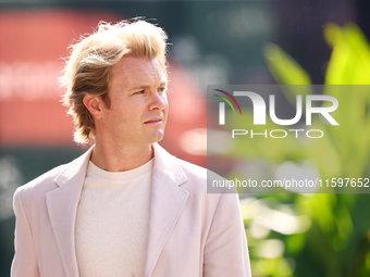 Nico Rosberg arrives ahead of the F1 Grand Prix of Singapore at Marina Bay Street Circuit in Singapore, Singapore, on September 22, 2024. (