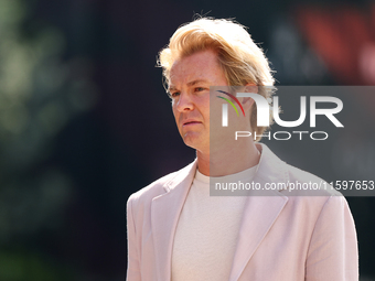 Nico Rosberg arrives ahead of the F1 Grand Prix of Singapore at Marina Bay Street Circuit in Singapore, Singapore, on September 22, 2024. (