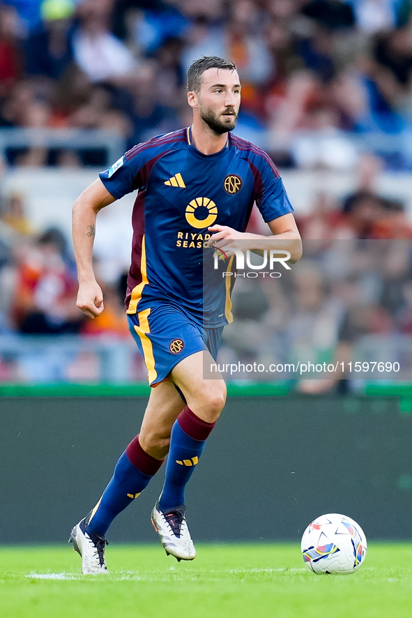 Bryan Cristante of AS Roma during the Serie A Enilive match between AS Roma and Udinese Calcio at Stadio Olimpico on September 22, 2024 in R...