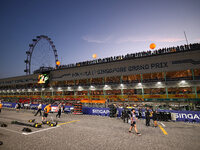 A general view of the grid ahead of the F1 Grand Prix of Singapore at Marina Bay Street Circuit in Singapore, Singapore, on September 22, 20...