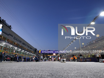 A general view of the grid ahead of the F1 Grand Prix of Singapore at Marina Bay Street Circuit in Singapore, Singapore, on September 22, 20...