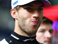 Pierre Gasly of France and BWT Alpine F1 Team stands on the grid ahead of the F1 Grand Prix of Singapore at Marina Bay Street Circuit in Sin...