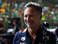 Oracle Red Bull Racing Team Principal Christian Horner stands on the grid ahead of the F1 Grand Prix of Singapore at Marina Bay Street Circu...