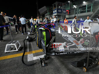 The car of Daniel Ricciardo of Australia and Visa Cash App RB F1 Team is on the grid ahead of the F1 Grand Prix of Singapore at Marina Bay S...