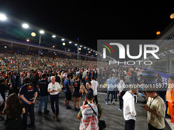 A general view of the grid ahead of the F1 Grand Prix of Singapore at Marina Bay Street Circuit in Singapore, Singapore, on September 22, 20...