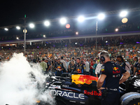 The car of Max Verstappen of the Netherlands and Red Bull Racing-Honda RBPT is on the grid ahead of the F1 Grand Prix of Singapore at Marina...