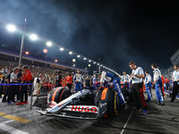 The car of Yuki Tsunoda of Japan and Visa Cash App RB F1 Team is on the grid ahead of the F1 Grand Prix of Singapore at Marina Bay Street Ci...