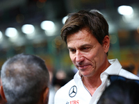 Toto Wolff stands on the grid ahead of the F1 Grand Prix of Singapore at Marina Bay Street Circuit in Singapore, Singapore, on September 22,...