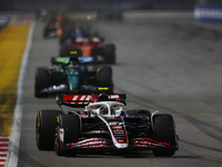 Nico Hulkenberg of Germany drives the MoneyGram Haas F1 Team VF-24 during the F1 Grand Prix of Singapore at Marina Bay Street Circuit in Sin...