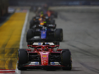 Charles Leclerc of Monaco drives the Scuderia Ferrari SF-24 during the F1 Grand Prix of Singapore at Marina Bay Street Circuit in Singapore,...