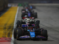 Esteban Ocon of France drives the BWT Alpine F1 Team A524 during the F1 Grand Prix of Singapore at Marina Bay Street Circuit in Singapore, S...