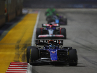 Alex Albon of Thailand drives the Williams Racing FW46 during the F1 Grand Prix of Singapore at Marina Bay Street Circuit in Singapore, Sing...