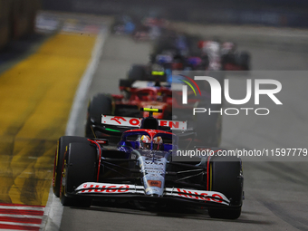 Yuki Tsunoda of Japan drives the Visa Cash App RB F1 Team VCARB 01 during the F1 Grand Prix of Singapore at Marina Bay Street Circuit in Sin...