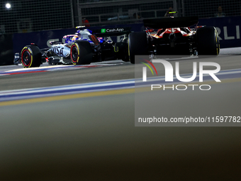 Yuki Tsunoda of Japan drives the Visa Cash App RB F1 Team VCARB 01 during the F1 Grand Prix of Singapore at Marina Bay Street Circuit in Sin...