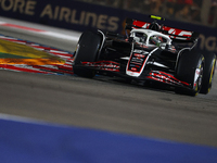 Nico Hulkenberg of Germany drives the MoneyGram Haas F1 Team VF-24 during the F1 Grand Prix of Singapore at Marina Bay Street Circuit in Sin...