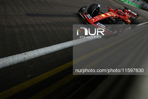 Charles Leclerc of Monaco drives the Scuderia Ferrari SF-24 during the F1 Grand Prix of Singapore at Marina Bay Street Circuit in Singapore,...