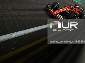 Charles Leclerc of Monaco drives the Scuderia Ferrari SF-24 during the F1 Grand Prix of Singapore at Marina Bay Street Circuit in Singapore,...