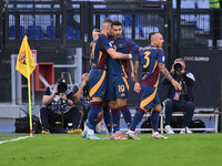 Artem Dovbyk of A.S. Roma celebrates after scoring the goal of 1-0 during the 5th day of the Serie A Championship between A.S. Roma and Udin...